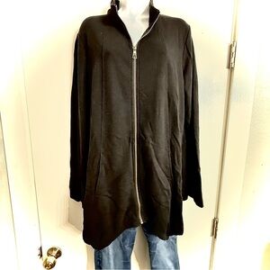 XCVI Women's Black Zip-Up long sleeve size XL Lightweight
